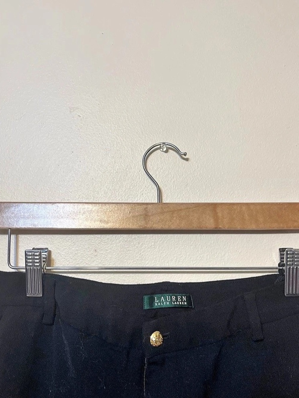 (12) Lauren Ralph Lauren Wool Flare Pants in Black Size 4 Like New